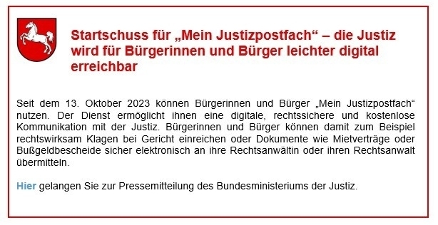 Startschuss Mein Justizpostfach